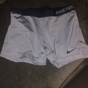 Grey Nike pro compression shorts